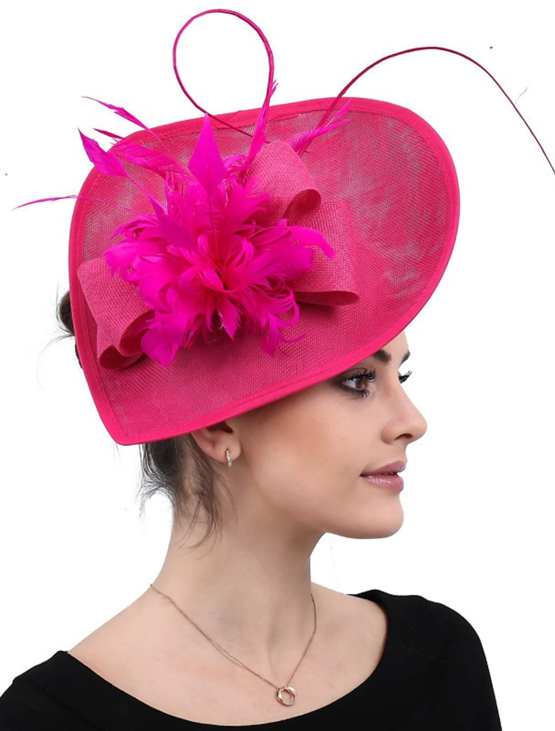 Wholesale Fascinators Polyester Wedding Tea Party Kentucky Derby Horse Race Ladies Day Vintage Elegant Lady With Feather Bowknot Headpiece Headwear